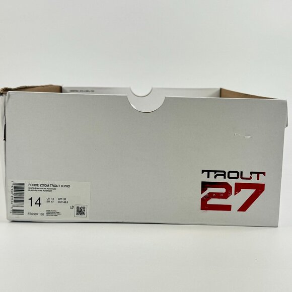 Nike Force Zoom Trout 9 Pro \'White Black\' FB2907-102 Baseball Multi Size main image 8